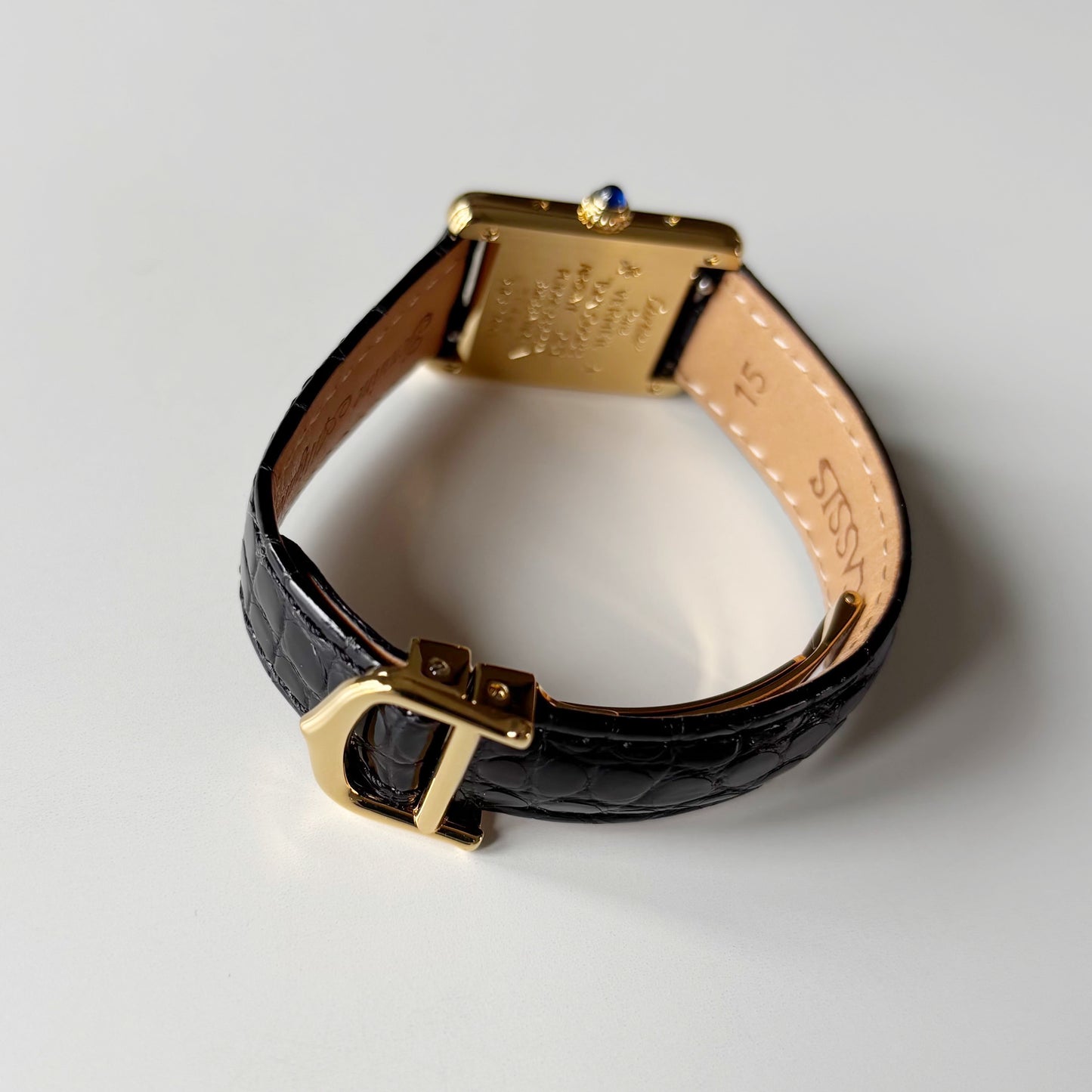 Cartier 1990s Must de Tank Black Dial Watch (SM)