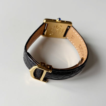 Cartier 1990s Must de Tank Black Dial Watch (SM)