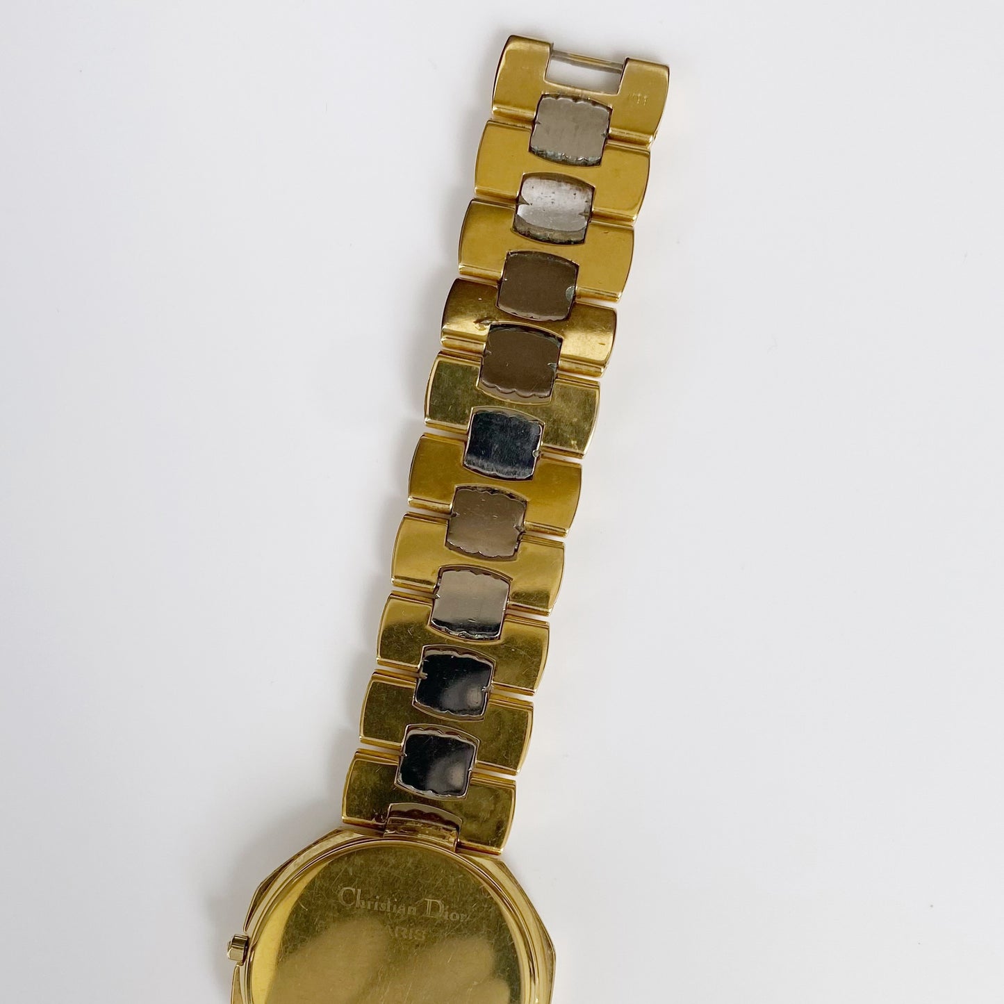 Dior 1990s Octagon Two Tone Gold Plated Watch