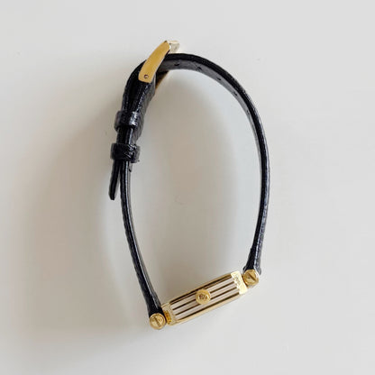 Gucci 1980s Square Dial Gold Plated Watch