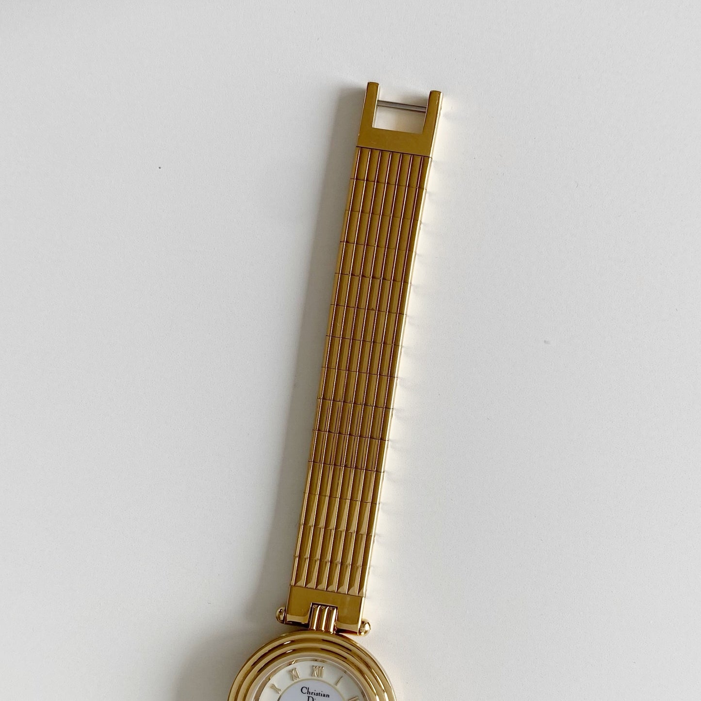 Dior 1990s Round Dial Gold Plated Watch