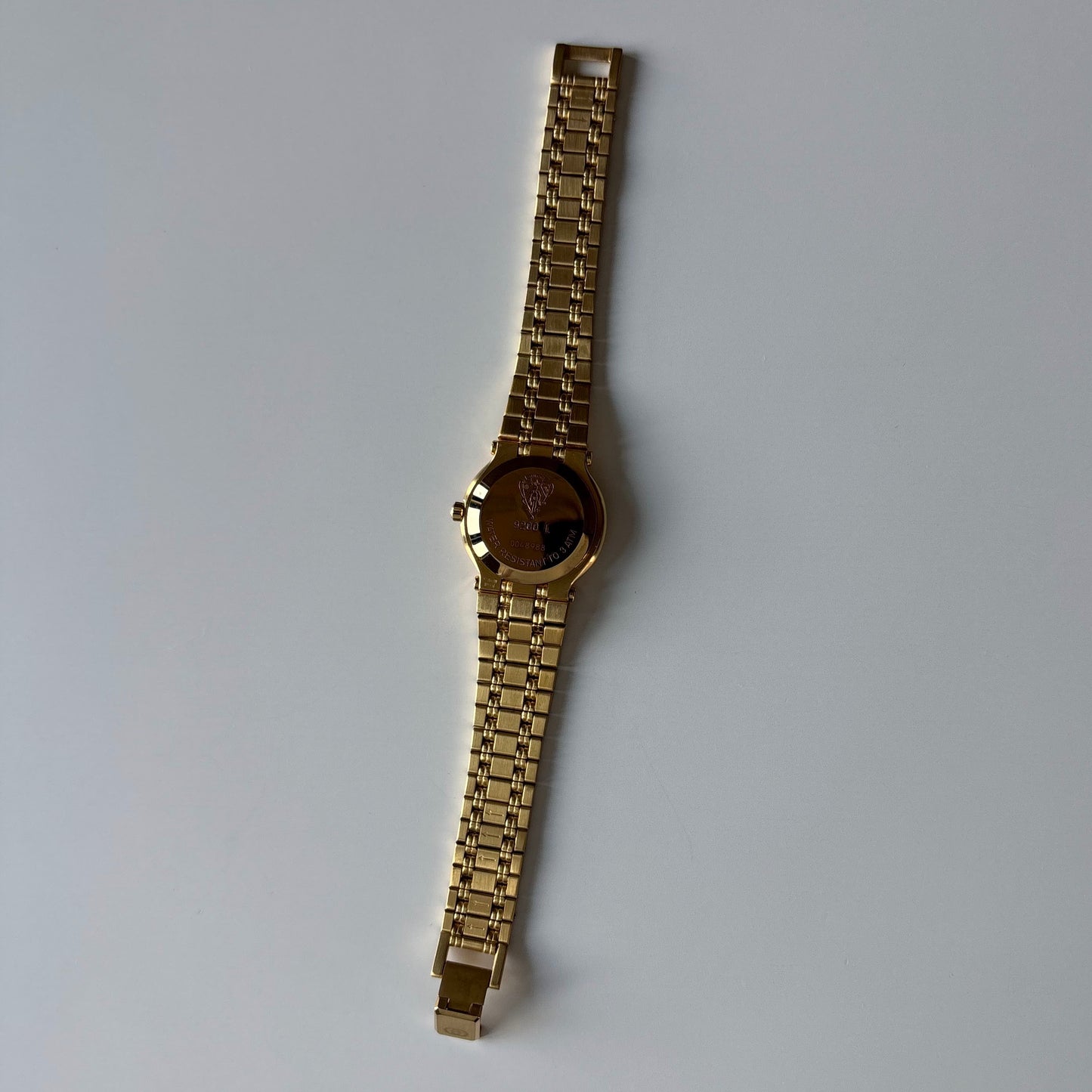 Gucci 1990s Date Round Dial Gold Plated Watch