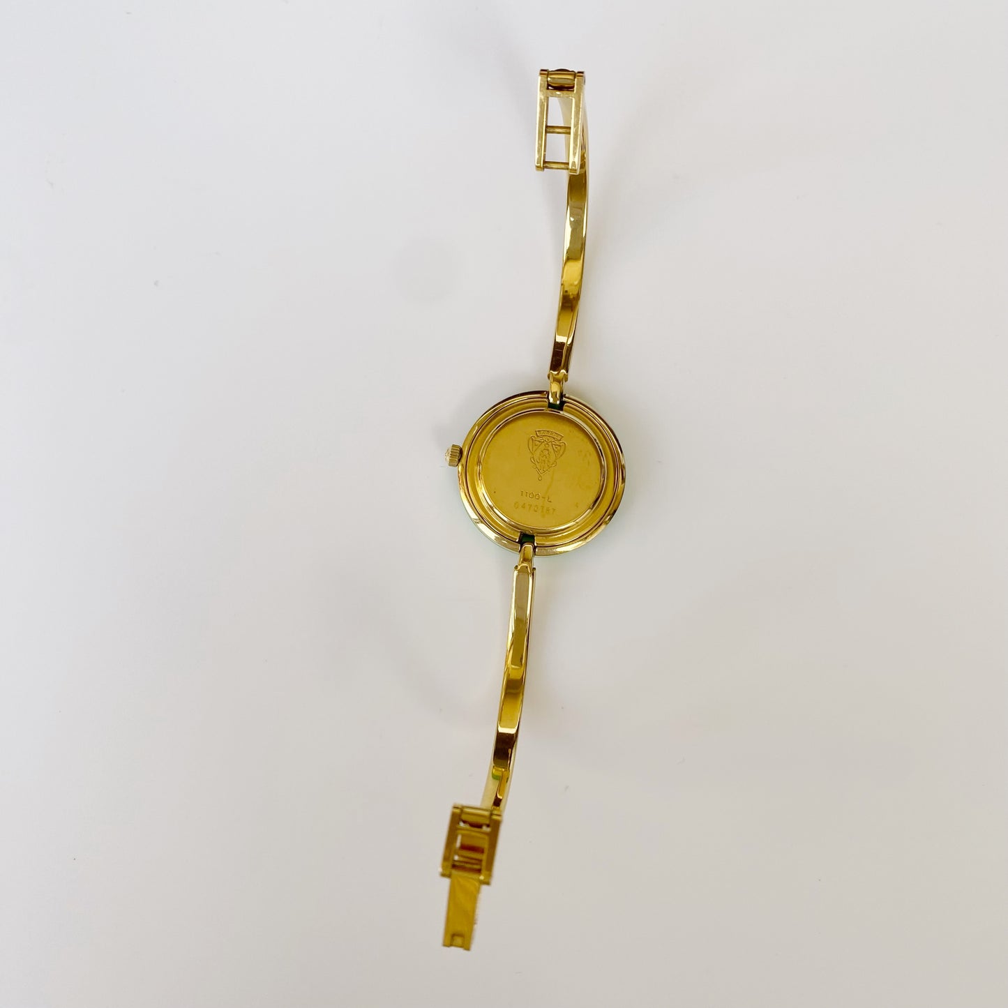 Gucci 1990s Interchangeable Gold Plated Bangle Watch with 12 bezels, case