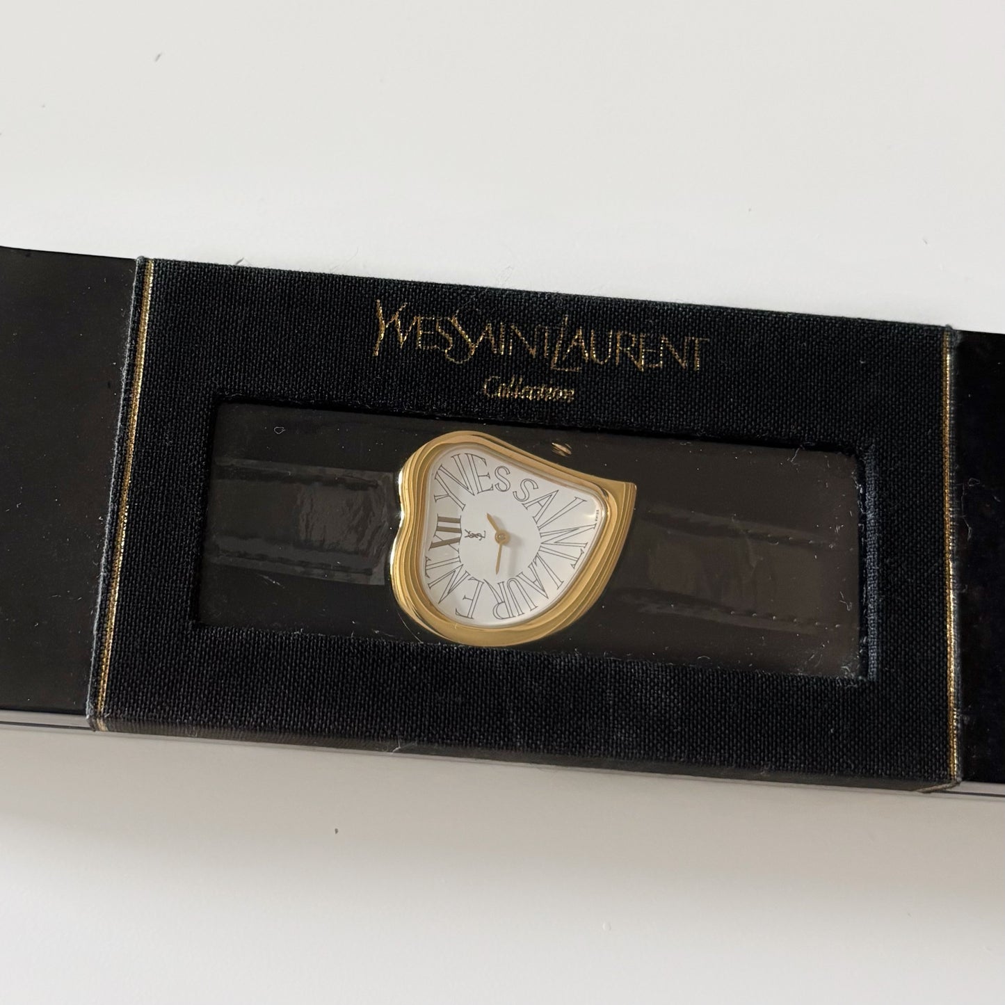Yves Saint Laurent 1990s Heart Shaped Gold Plated Watch