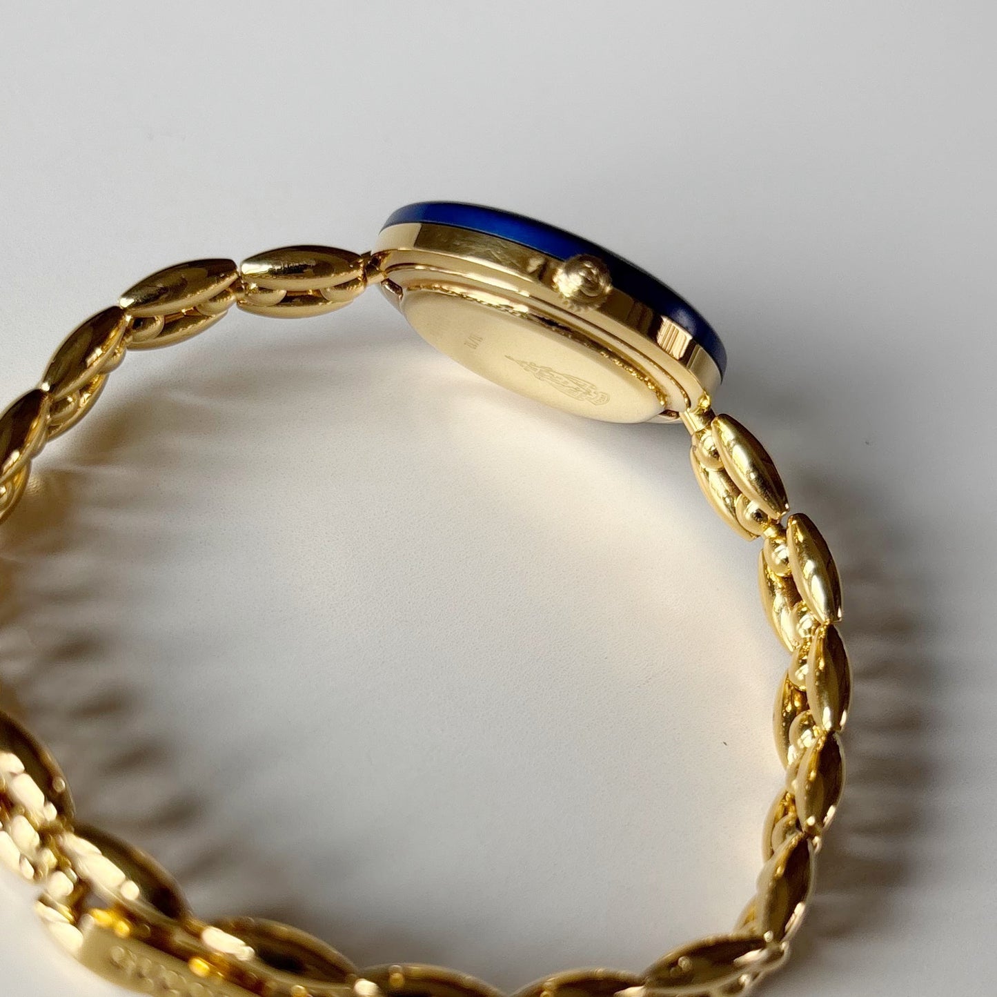 Gucci 1990s Interchangeable Bezel Gold Plated Rice Chain Watch with 6 bezels, case (170mm)