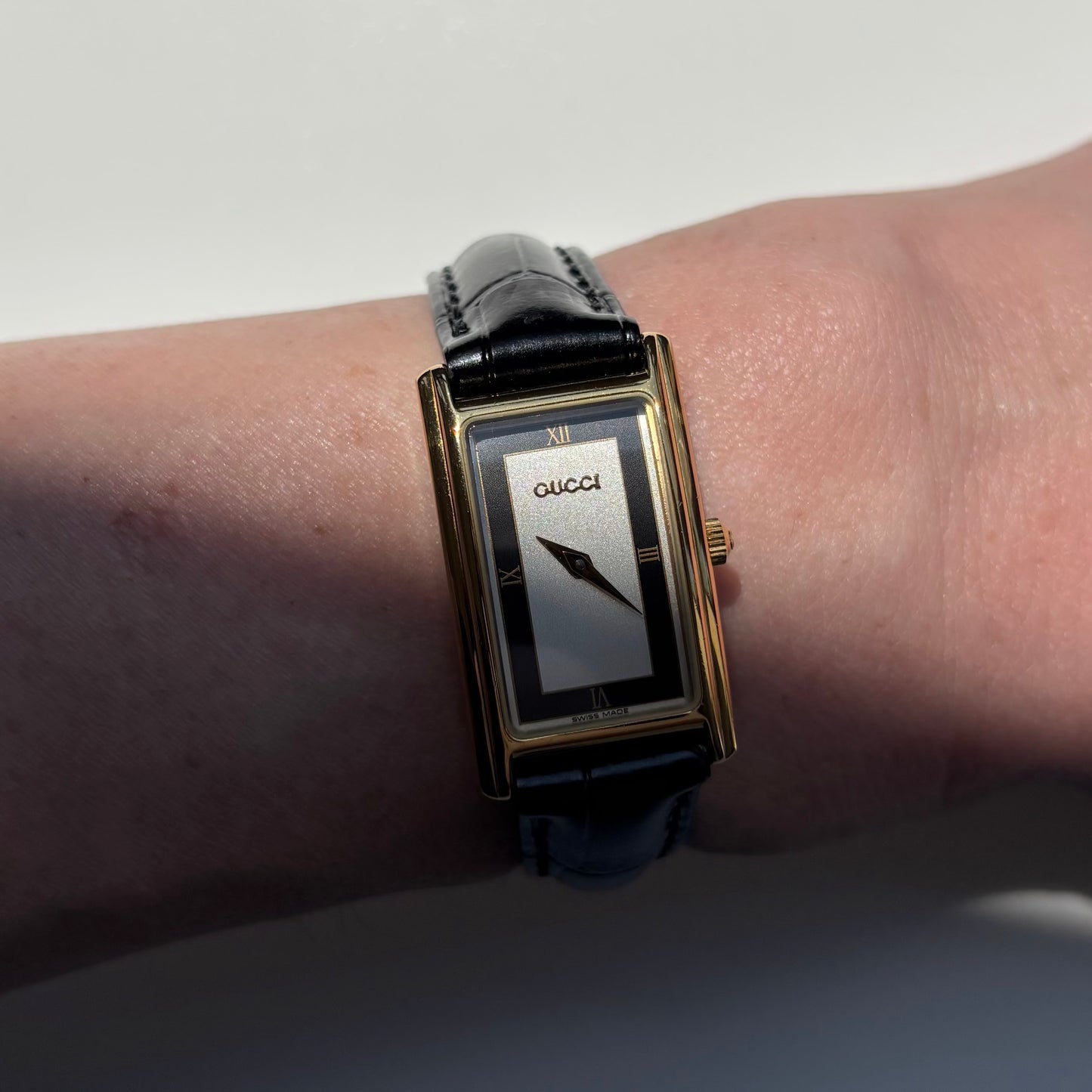 Gucci 1990s Tank Gold Plated Watch