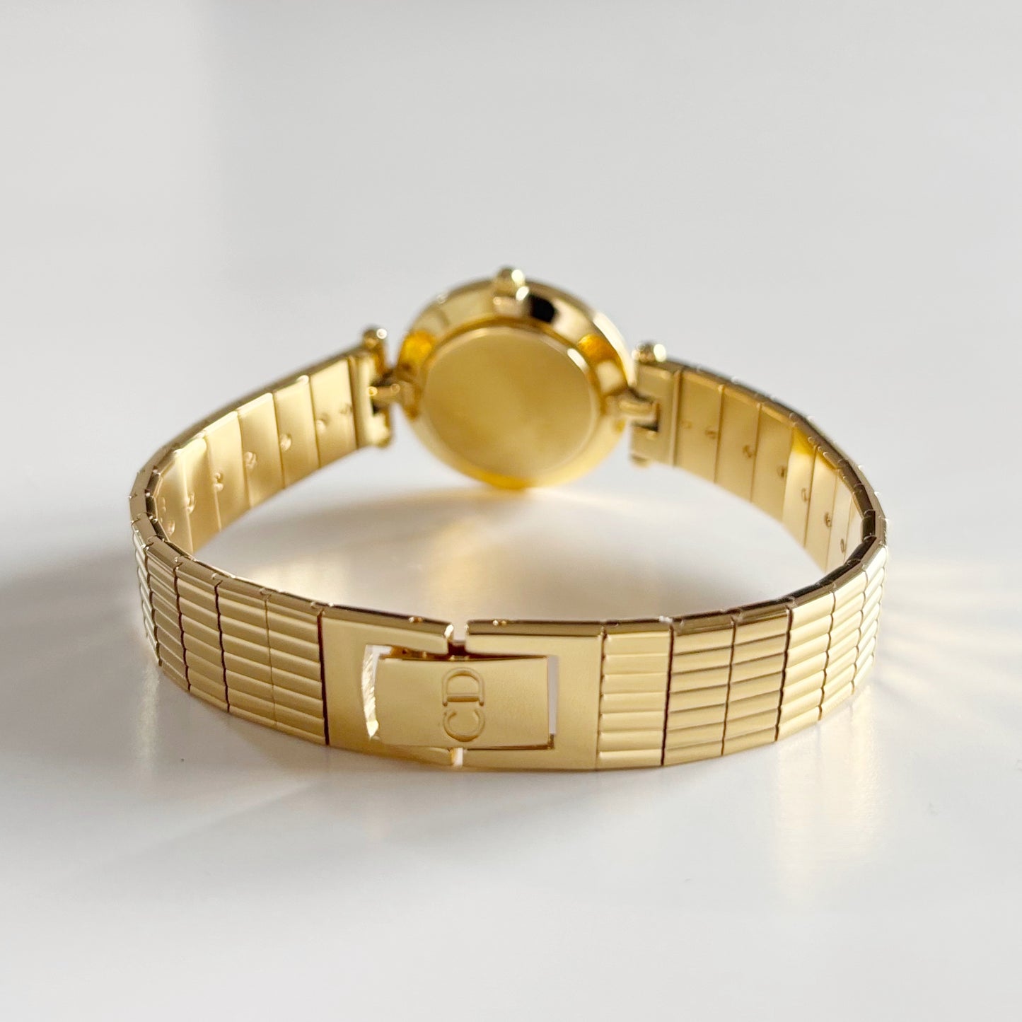 Dior 1990s Round Dial Gold Plated Watch
