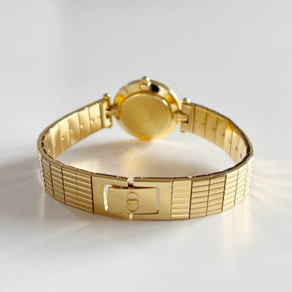 Dior 1990s Round Dial Gold Plated Watch