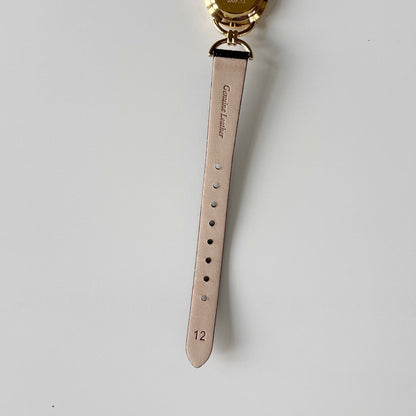 Gucci 1990s Round Dial Horsebit Gold Plated Watch