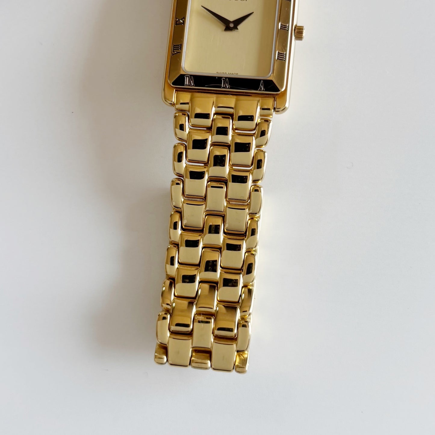 Gucci 1990s Tank Gold Plated Watch (Large)
