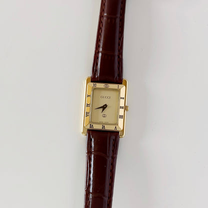 Gucci 1990s Tank Gold Plated Watch