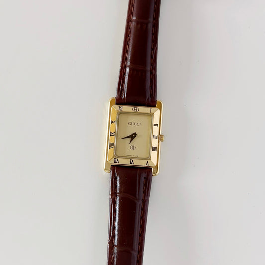 Gucci 1990s Tank Gold Plated Watch
