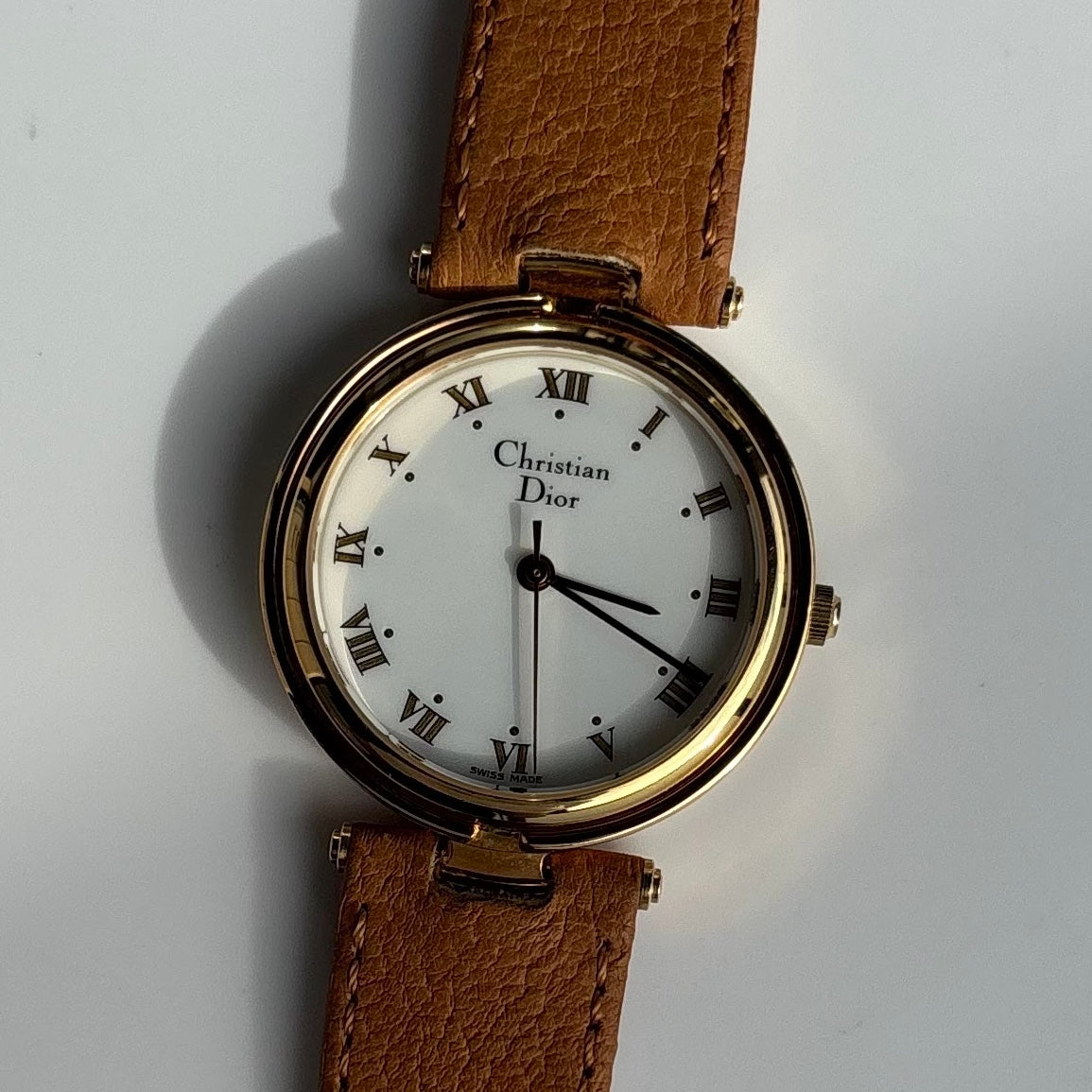 Dior 1990s Round Dial Gold Plated Watch (Large)