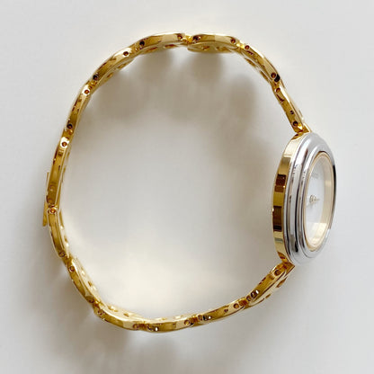 Gucci 1990s Interchangeable Bezel Gold Plated Watch with 6 bezels, case (165m)