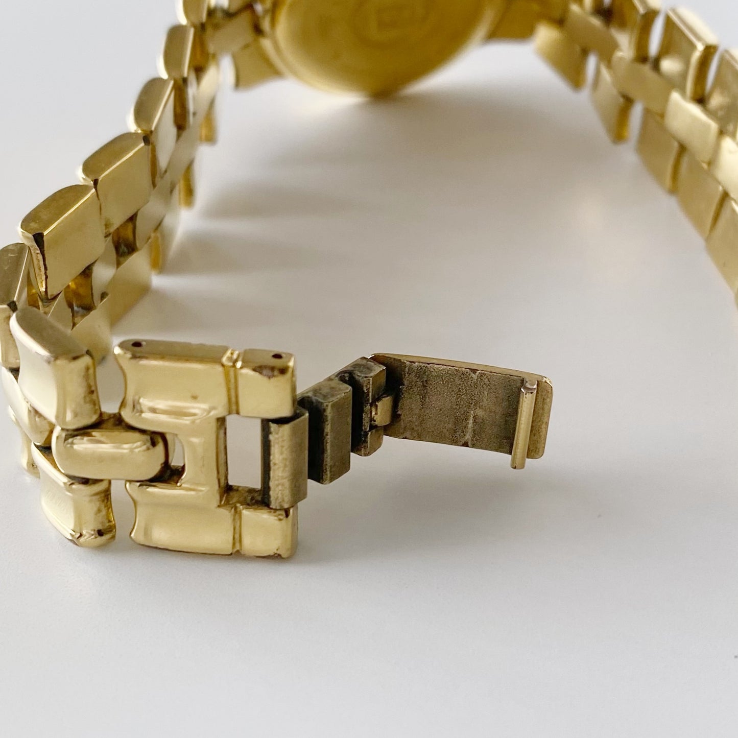 Fendi 1990s Navy Dial Gold Plated Watch