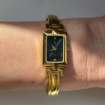 Givenchy 1990s Gold Plated Bangle Watch