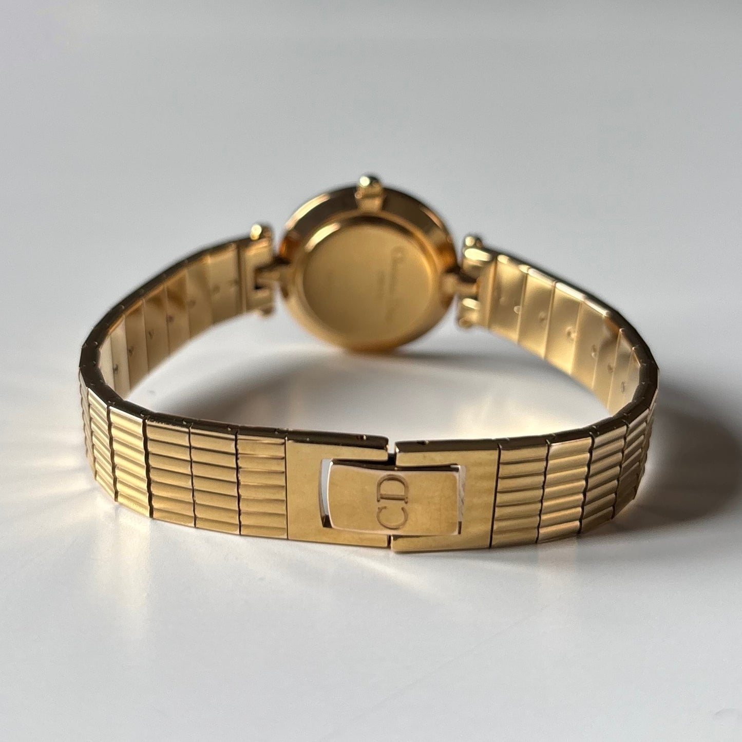 Dior 1990s Round Dial Gold Plated Watch