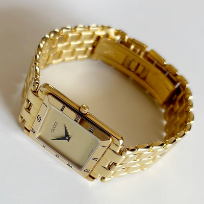 Gucci 1990s Tank Gold Plated Watch (Large)