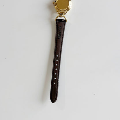 Gucci 1990s Gold Round Dial Horsebit Gold Plated Watch