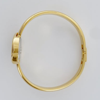Yves Saint Laurent 1990s Heart Shaped Gold Plated Bangle Watch