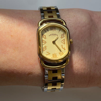 Hermes 1990s Rallye Two Tone Watch