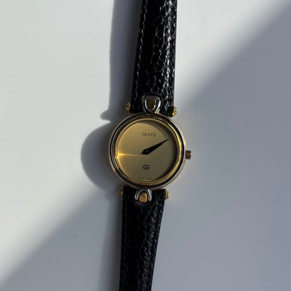 Gucci 1990s Round Dial Two Tone Watch