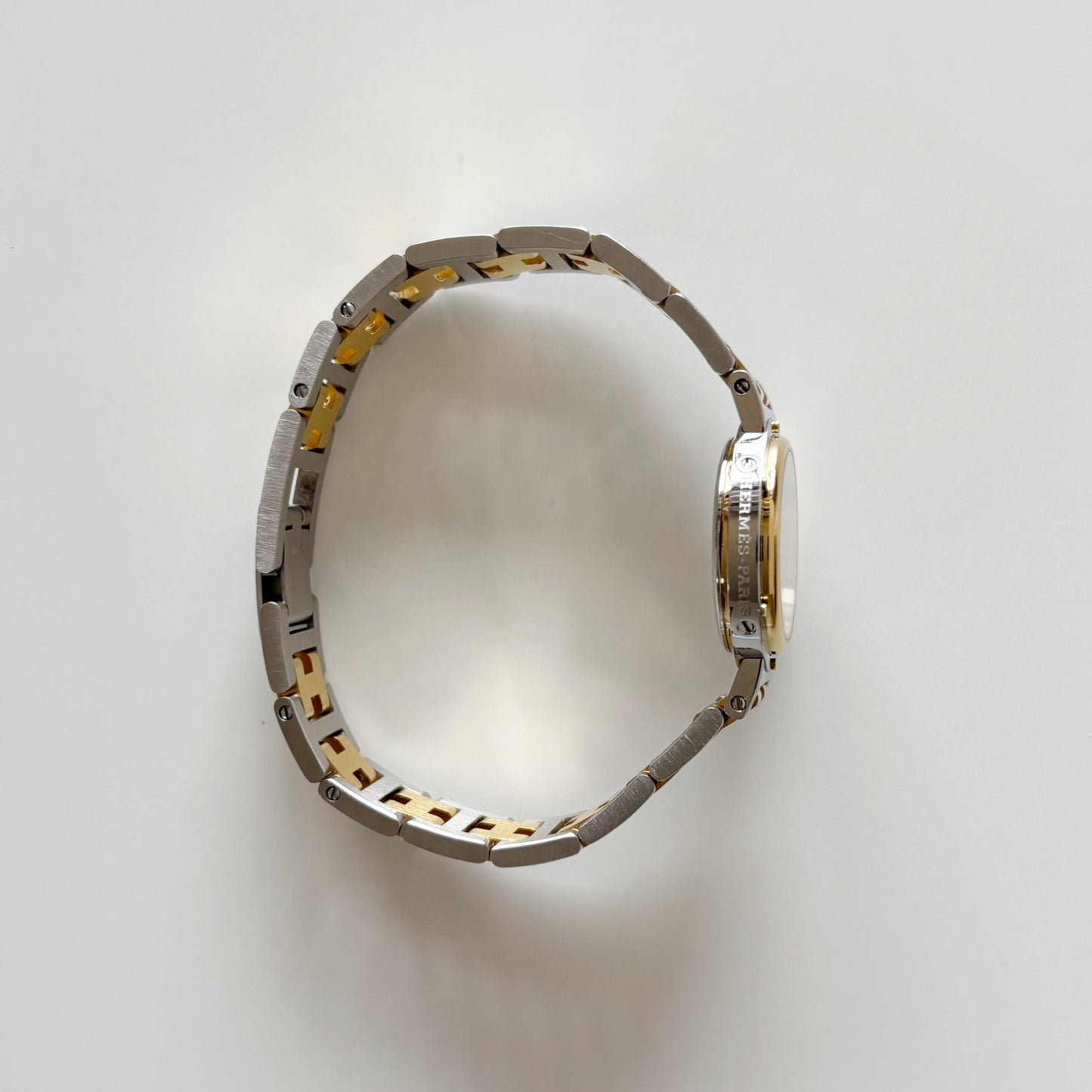 Hermes 1990s Clipper Date Round Dial Two Tone Watch