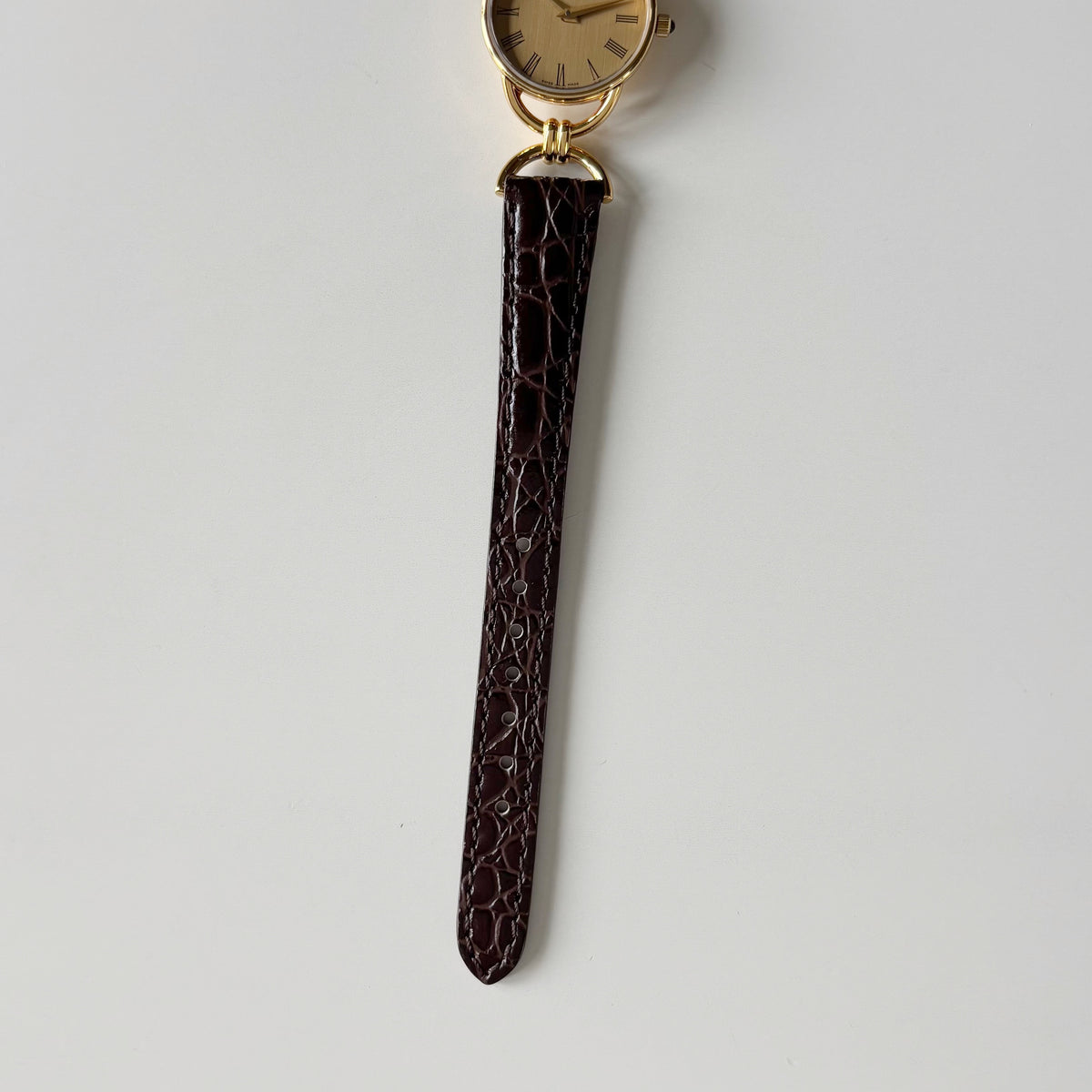 Gucci 1990s Gold Dial Horsebit Gold-Plated Watch
