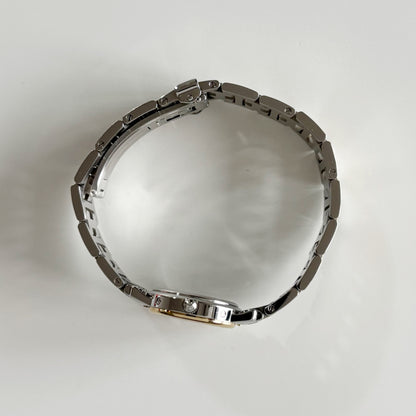 Hermes 1990s Date White Dial Clipper Two Tone Watch