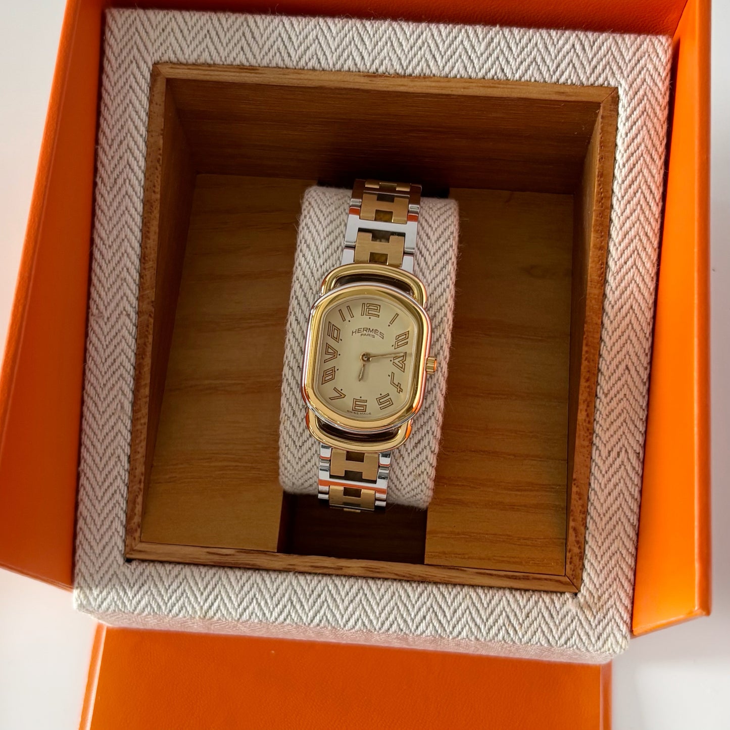 Hermes 1990s Rallye Two Tone Watch