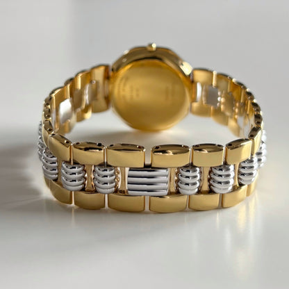 Dior 1990s Octagon Date Two Tone Gold Plated Watch (Large)