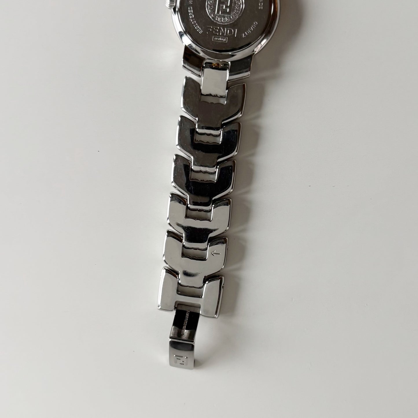 Fendi 1990s Seashell Dial Date Two Tone Watch