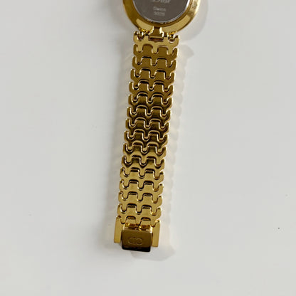 Dior 1990s Seashell Dial Round Dial Gold Plated Watch (Large)