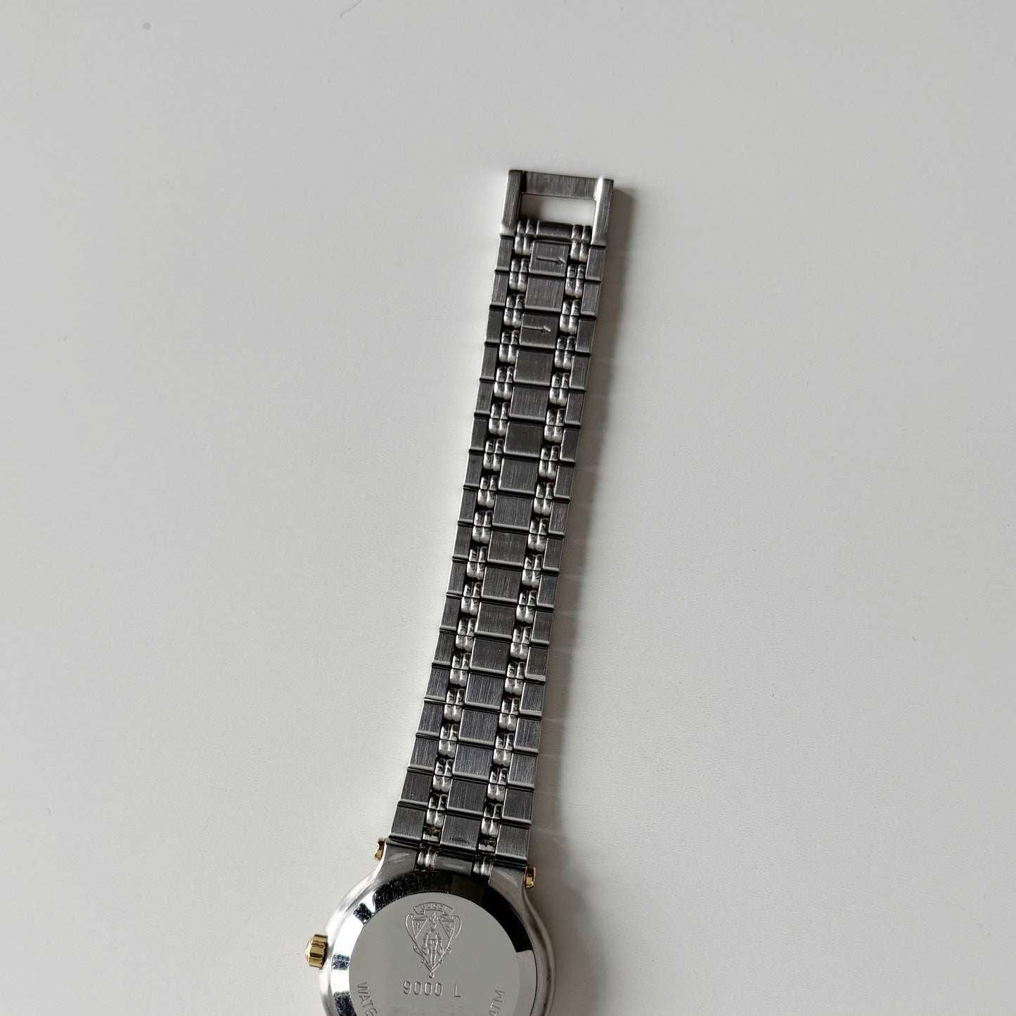 Gucci 1990s Round Dial Two Tone Gold Plated Watch