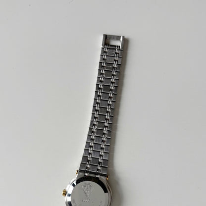 Gucci 1990s Round Dial Two Tone Gold Plated Watch