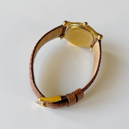 Gucci 1990s Gold Dial Gold Plated Watch