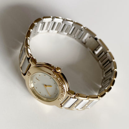 Yves Saint Laurent 1990s Round Dial Two Tone Watch