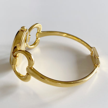Gucci 1990s Seashell Dial Gold Plated Bangle Watch