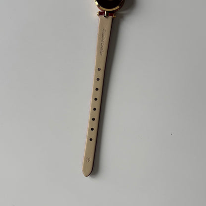 Gucci 1990s Red Dial Sherry Gold Plated Watch