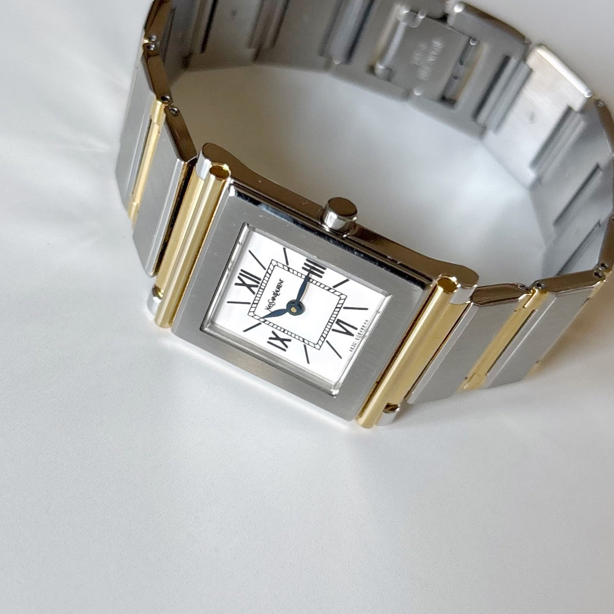 Yves Saint Laurent Square Dial Gold Plated Two Tone Watch
