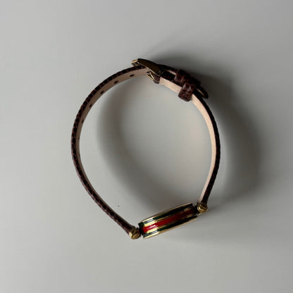 Gucci 1990s Sherry Round Dial Gold Plated Watch