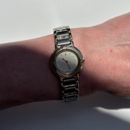 Yves Saint Laurent 1990s Round Dial Two Tone Watch
