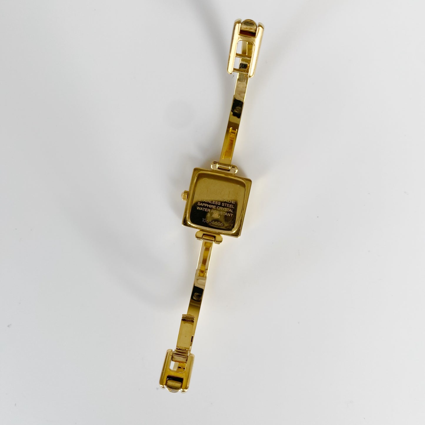 Gucci 1990s Square Gold Plated Bangle Watch