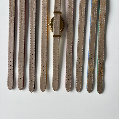 Fendi 1990s Interchangeable Strap Gold-Plated Watch with 9 Straps and Case