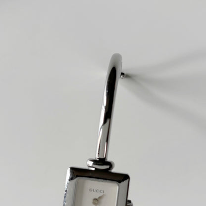 Gucci 1990s Square Dial Silver Bangle Watch