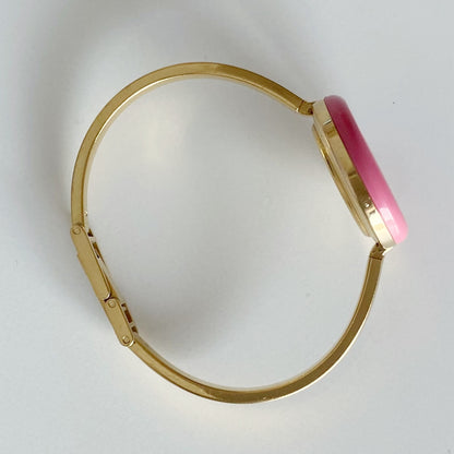 Gucci 1990s Interchangeable Bezel Gold Plated Bangle Watch with 12 bezels, case (Small)