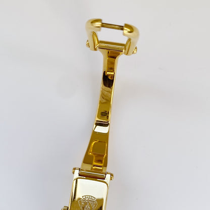 Gucci 1990s Rectangular Seashell Dial Gold Plated Bangle Watch