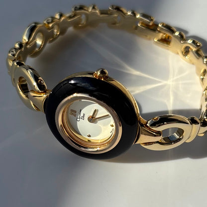 Dior 1990s Interchangeable Bezel Gold Plated Watch