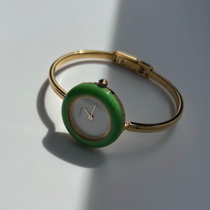 Gucci 1990s Interchangeable Bezel Gold Plated Watch with 12 bezels, case