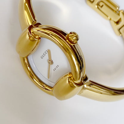 Gucci 1990s Gold Plated Bangle Watch (Small)